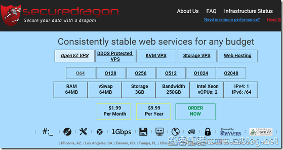  SecureDragon: $2.99/monthOpenVZ-512MB/250GB/10TB/Tampa